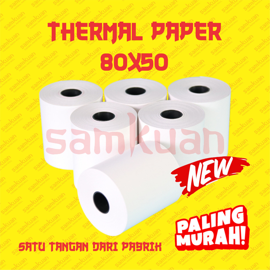 

KERTAS THERMAL STRUK KASIR PAPER ROLL 80X50 TERMAL POS RECEIPT PRINTER 80MM 80X50MM 80x50mm 79 / 80 x 50 79x50 MM