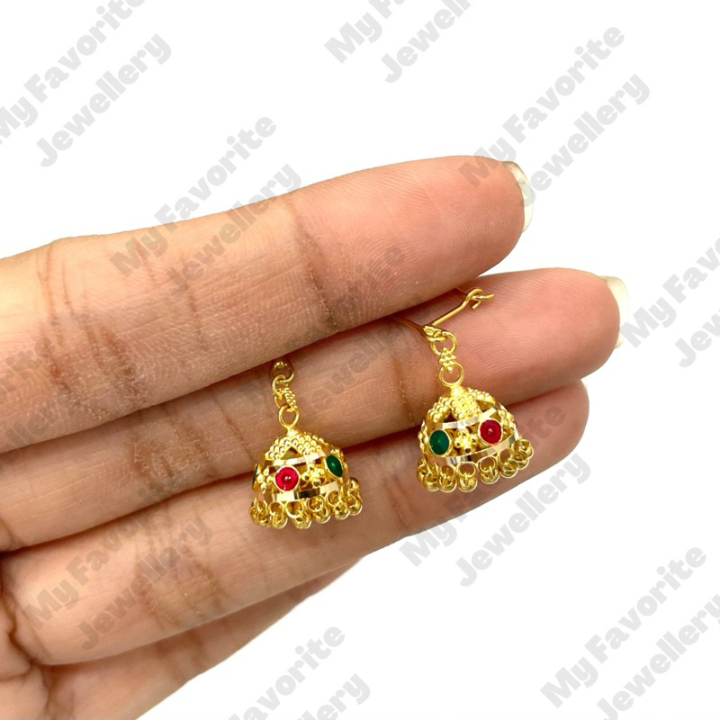 Anting Gantung Motif Dubai EMAS ASLI Kadar 700 16K
