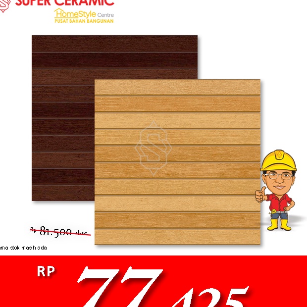 Gila ATENA 4x4 Keramik Lantai  Spain Wood LCR  Spain Wood MCB