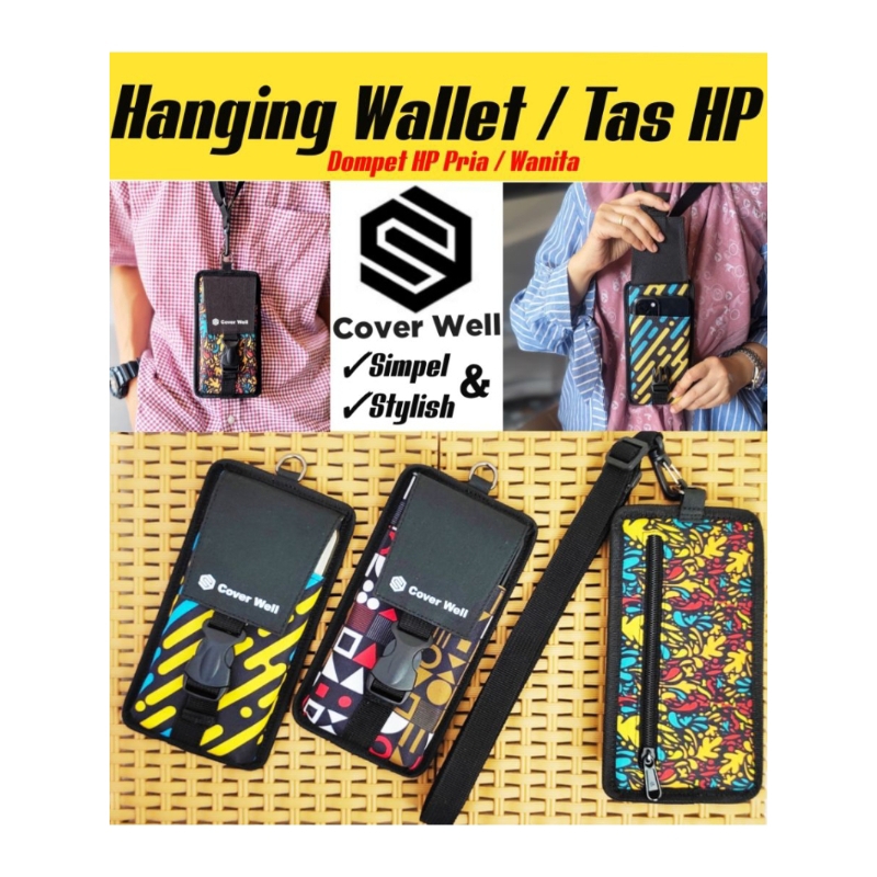 Tas Dompet HP ID Card Holder Hanging Phone Wallet Kalung Gantung dan Cross Body