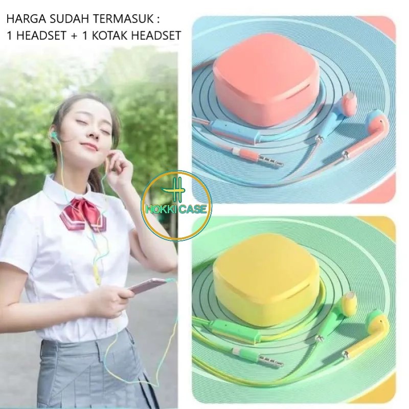 Jual NEW Headset Macaron U24 HiFi Audio Mate Color | Earphone Macaron U24 Two Tone Colour(1 HEADSET 