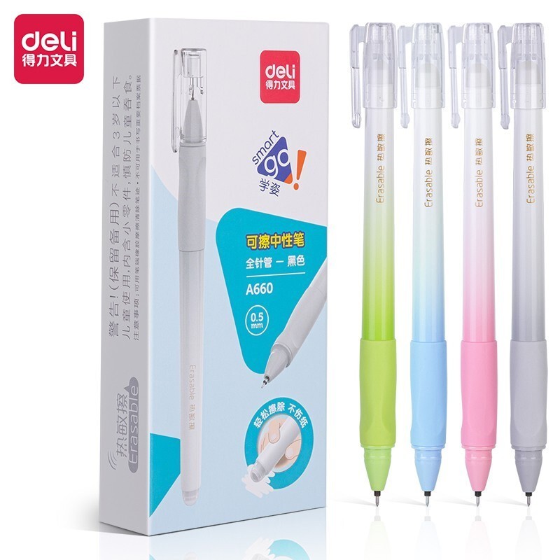 

Pulpen Gel Deli A660 Erasable 0.5mm Tinta Hitam Bisa Dihapus