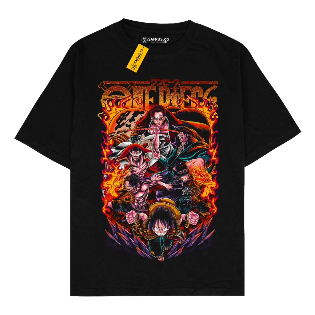 Kaoshan Co - Kaos Baju Distro Para Bajak Laut Monkey D Luffy Shirohige Ace ASCE Edward Newgate Sabo 