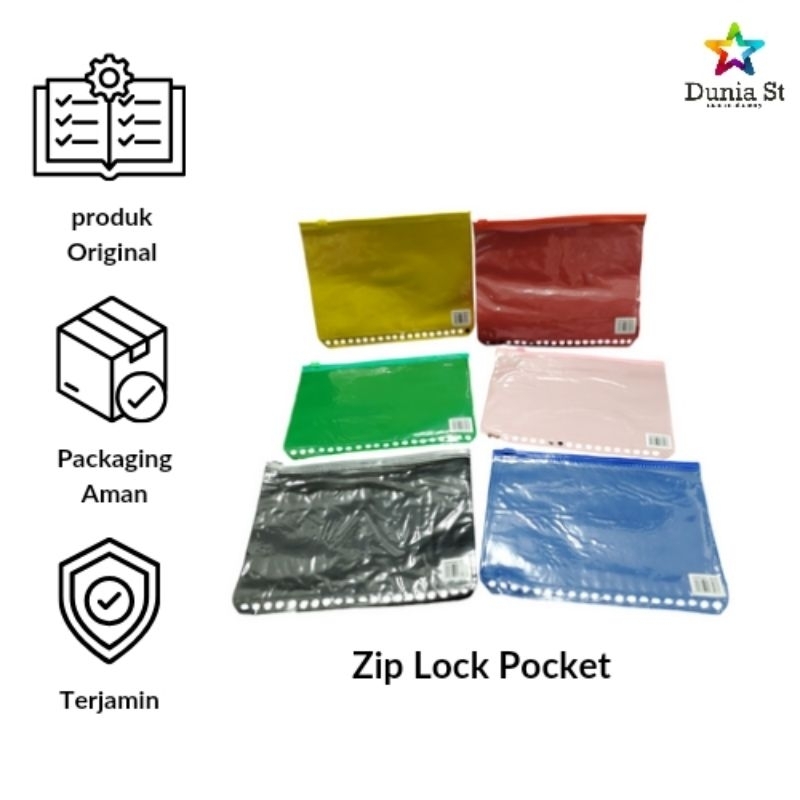 

Ziplock Pocket Binder A5/B5 Map plastik warna