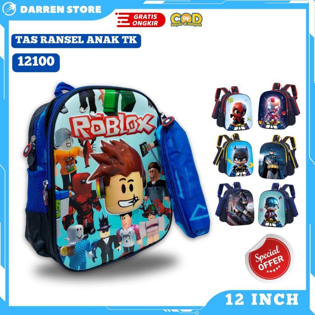 Tas sekolah anak laki laki tk paud ransel karakter timbul super hero karakter cowok 12100 DSTR
