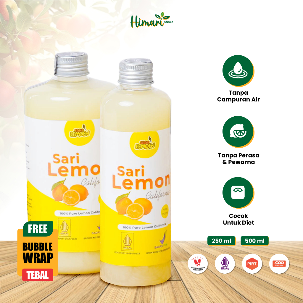 

Sari Lemon Asli 100% Suur Lemoen Air California Untuk Diet Kemasan Botol 250ml & 500ml