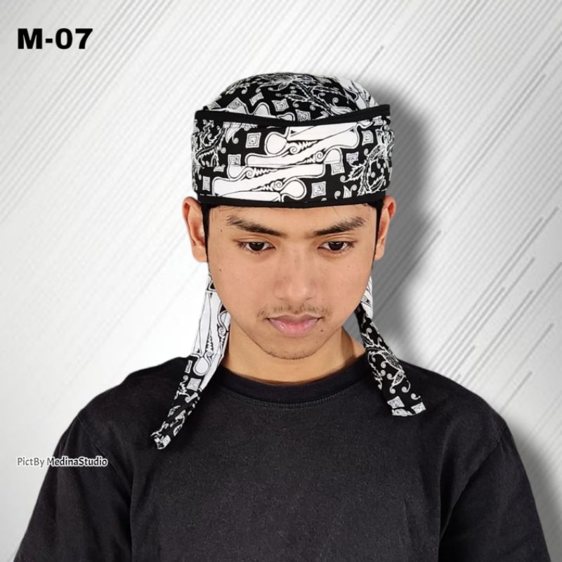 GTR ikat kepala sunda blangkon udeng jawa bali blangkon sunan kalijaga motif hitam terbaru