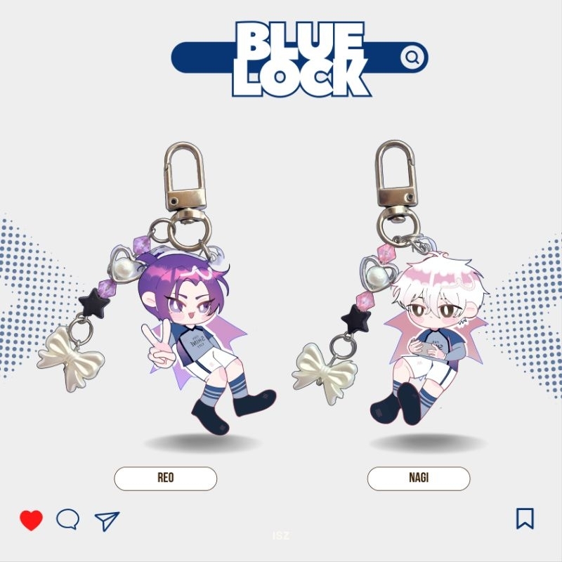 BLUE LOCK KEYCHAIN & STICKER