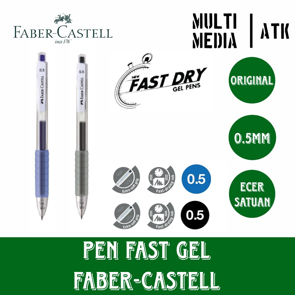 

FAST GEL PEN FABER CASTELL 0.5mm / PULPEN GEL FABER-CASTELL