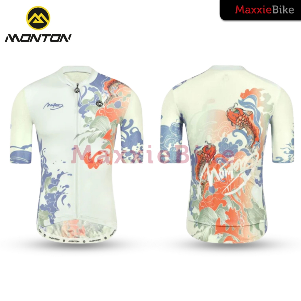 MONTON Lifestyle Jersey Sepeda Pria LuckyKoi Men Cycling Jersey Short Sleeve