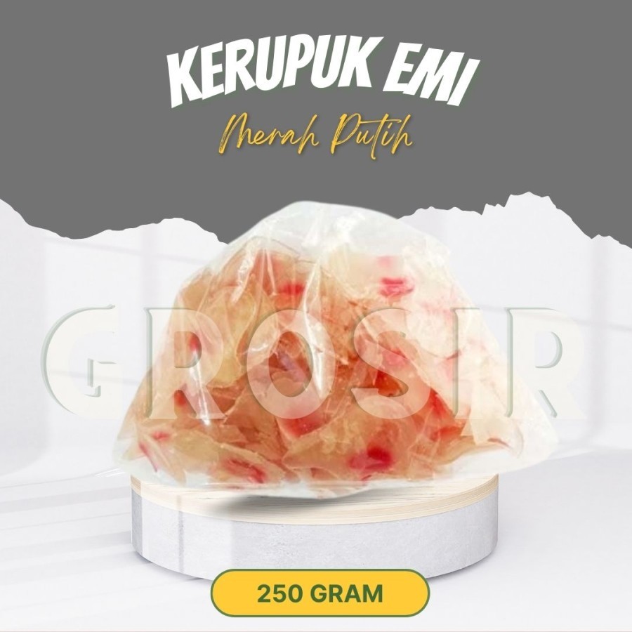 

Bahan Mentah - Kerupuk Emi Merah Putih 250 Gram - Kerupuk Nasi - Kerupuk Medan Asli
