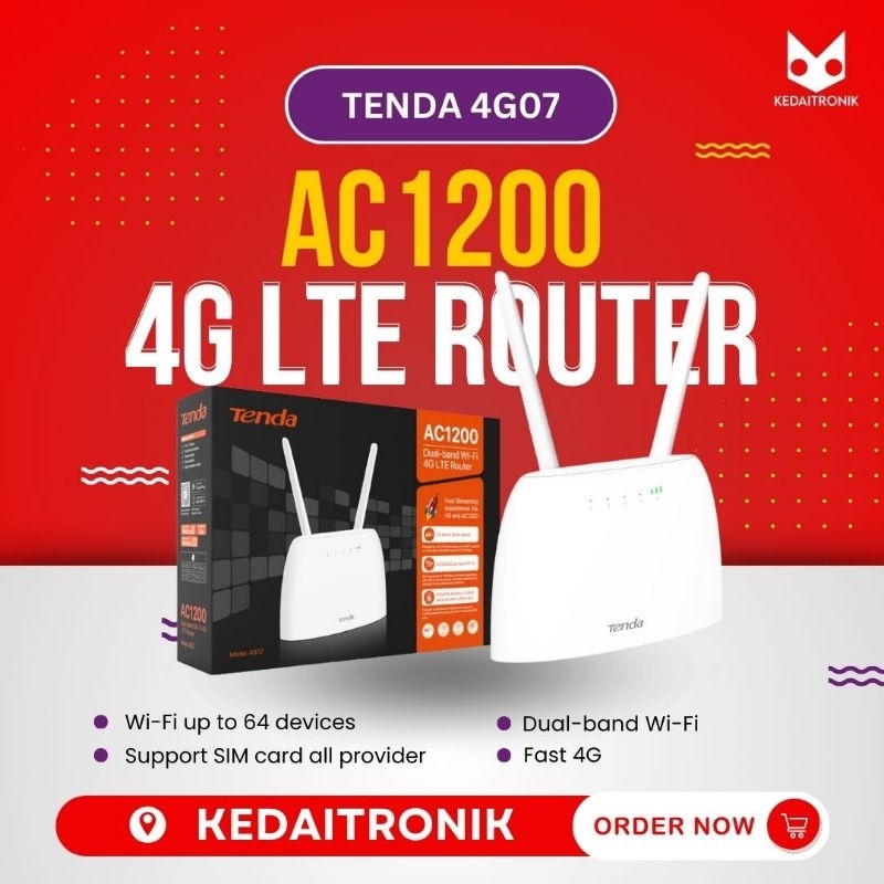 New  Tenda 4G07 Router AC1200 Modem Wifi 4G LTE Dual band Slot Card 4G07 4G