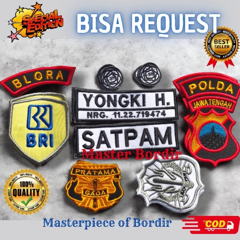 SUPERRR BORDIR PDH SATPAM (TIDAK TIMBUL}