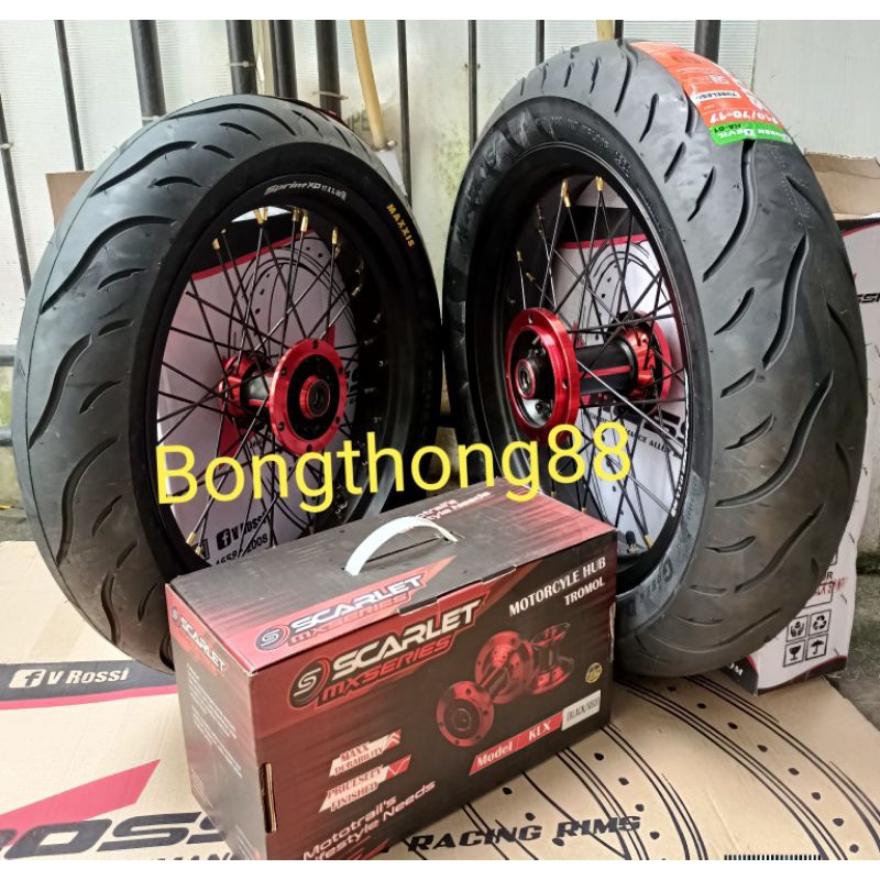 Sepakat Velg Rossi Sprint xd 185 215 250 300 350  Klx BF D-Tracker Tromol Scarlet jari jari scarlet 