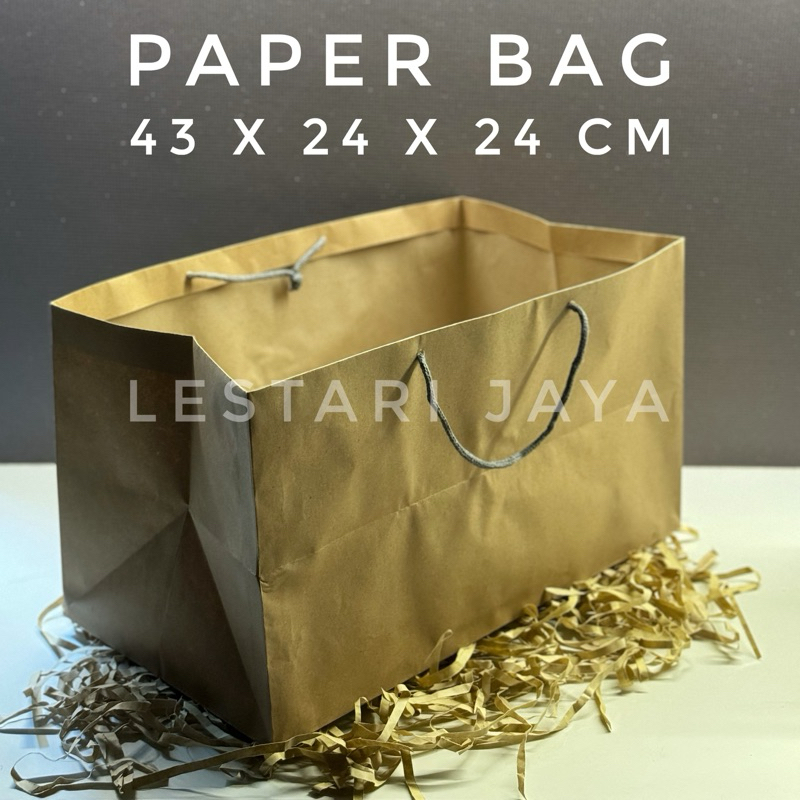 

Paperbag Coklat Besar / Paper Bag Catering / Tas kertas belanja / Shoping / Kantong Souvenir dan Kue 43x24x24 cm
