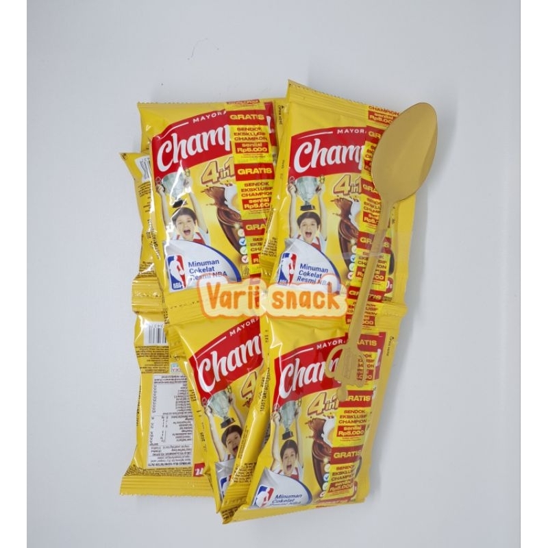 

Champion Coklat susu Sarapan Pagi 4 in 1 1 Renceng 10 pcs