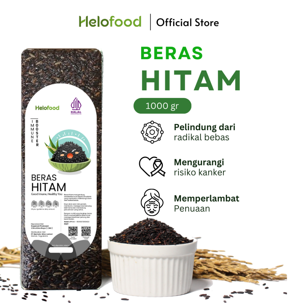 

Beras Organik Super Helofood - Beras Hitam - 1 Kg - Halal - Healthy Local