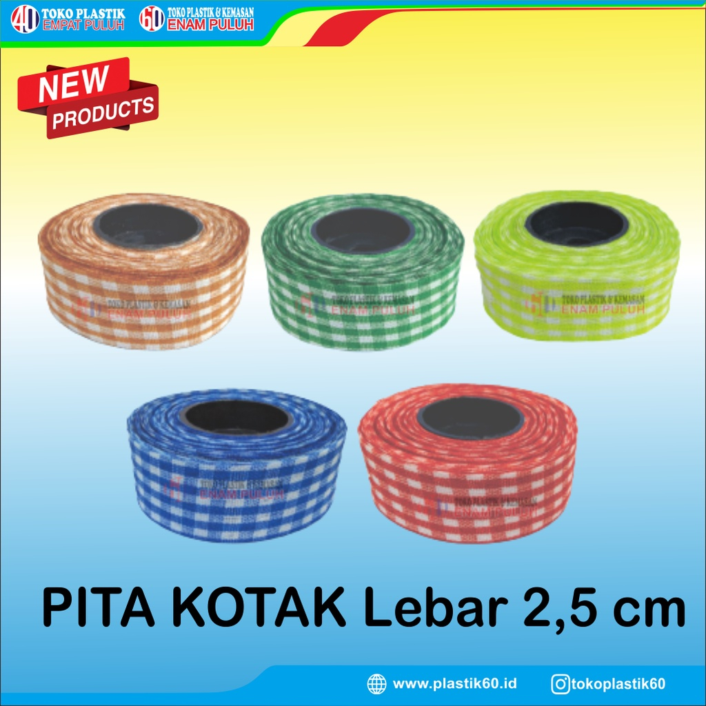 

Pita Kain Motif Kotak 1 inch 2,5cm