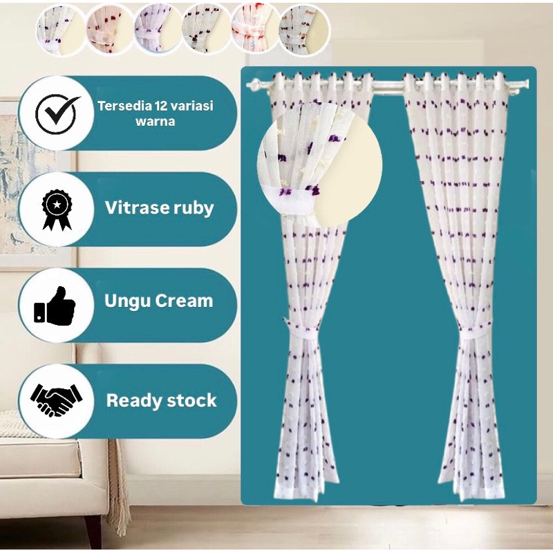 Gorden Vitrase Ruby Gorden Jendela Minimalis Ruby Motif  model Smokring