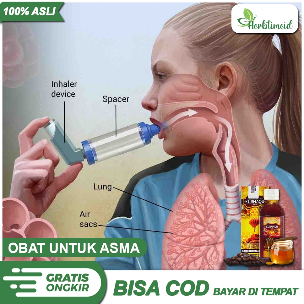 Obat Untuk Asma - Sesak Nafas - Pelega Napas Terasa Berat - Ispa - Bukan Alat Semprot Asma - KURMAQU