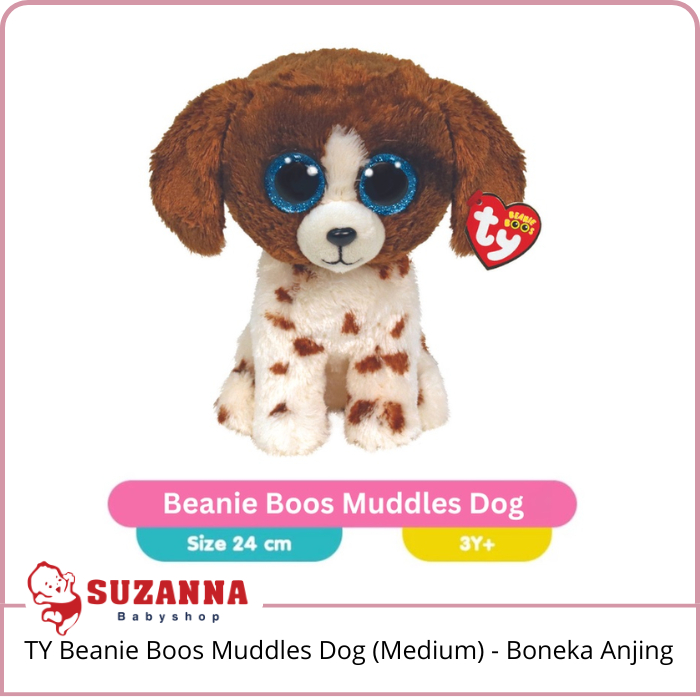 TY Beanie Boos Muddles Dog (Medium) - Boneka Anjing