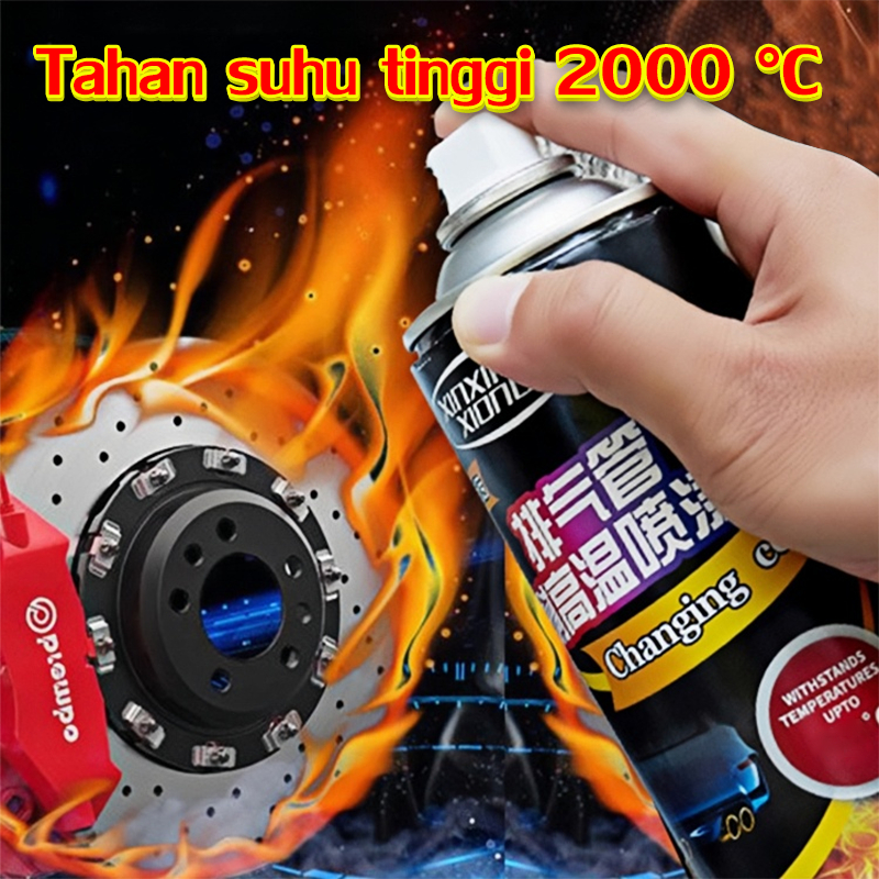 Tahan suhu tinggi 2000 °C  Cat semprot Knalpot mesin tahan panas Knalpot Anti Panas high temp tahan 