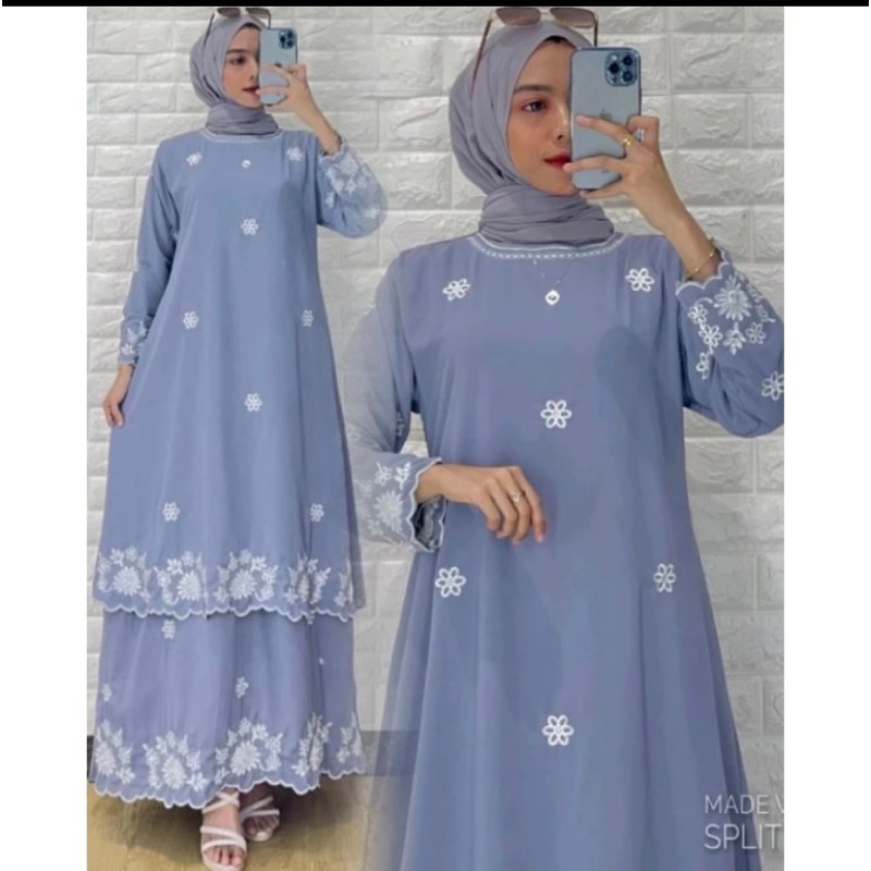 GAMIS MALAYSIA MELAYU BORDIR BUNGA