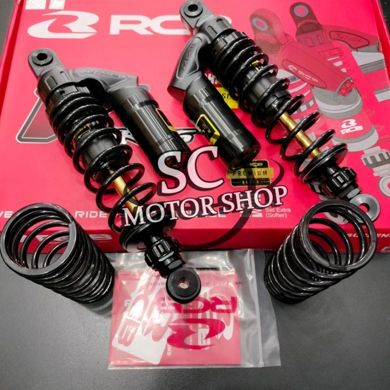 Shock tabung RCB racing boy VS premium black series 320mm rx king - verza - tiger - megapro - supra 