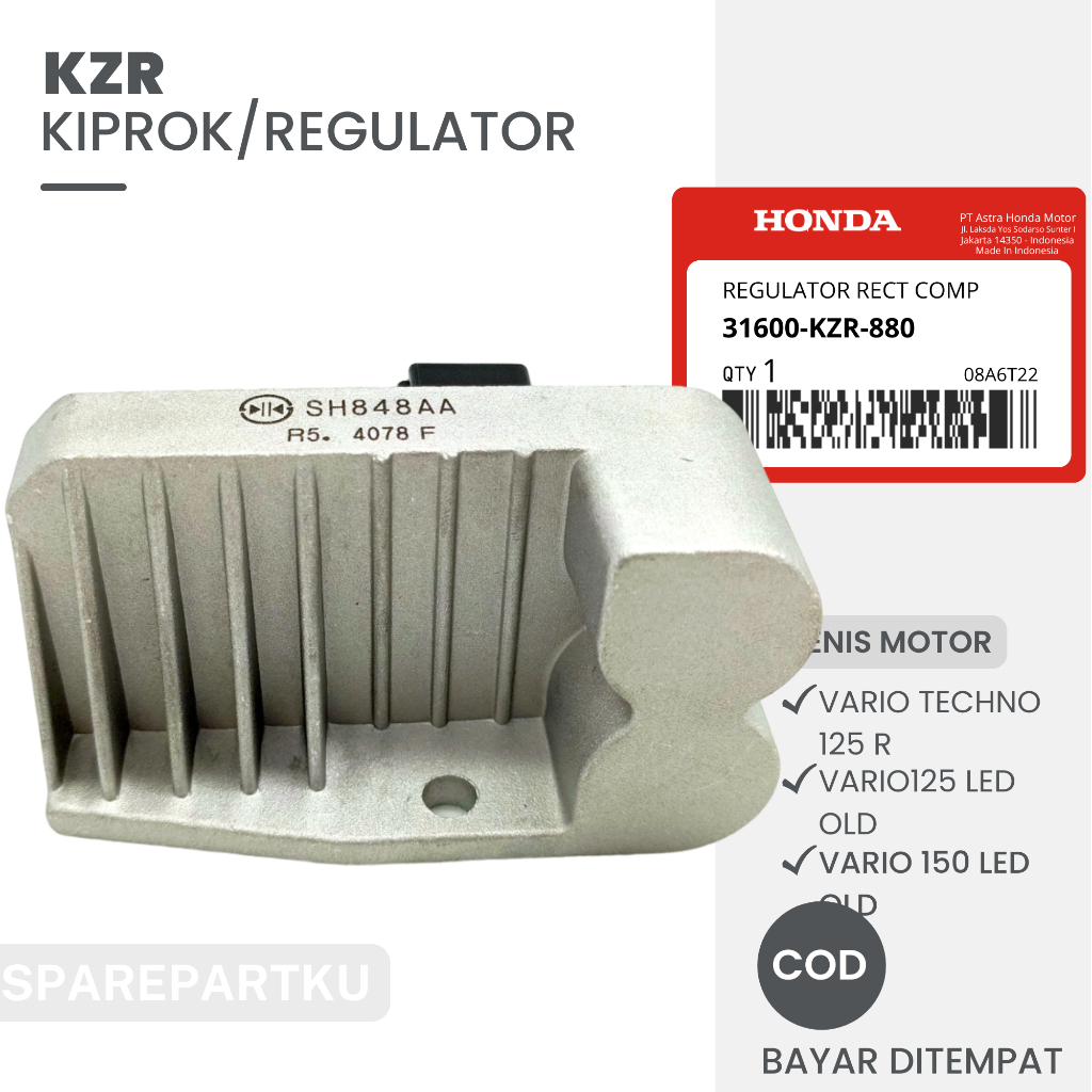 KZR REGULATOR/ KIPROK VARIO TECHNO 125 R, VARIO 125 LED OLD, VARIO 150 LED OLD/ CIPROK/ KPROK/ RGULA