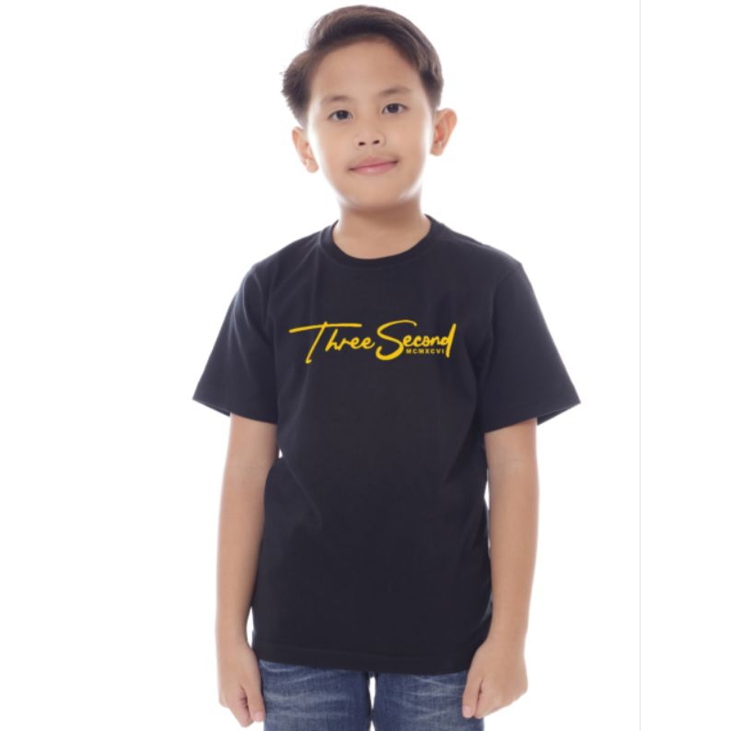 kaos anak hitam  three second motif terbaru