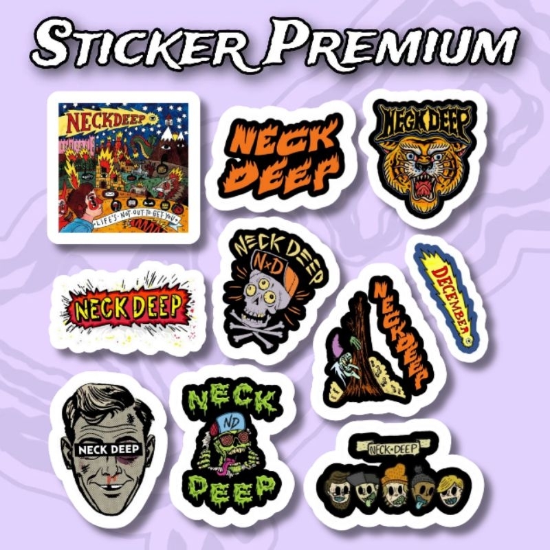 Sticker Band NeckDeep Pack isi 10 Pcs Vinyl Waterproof