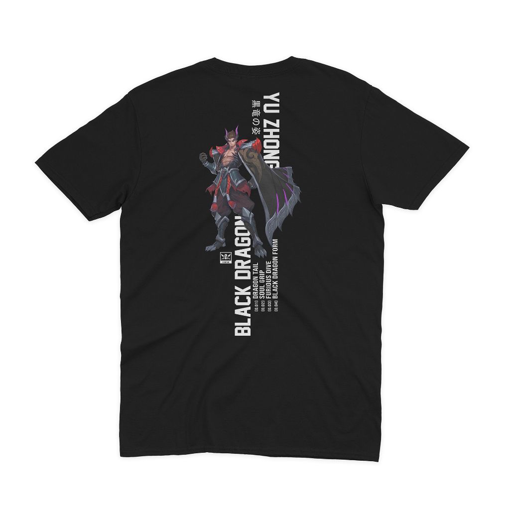 Kaos MLBB Yu Zhong T-Shirt (Black Dragon)