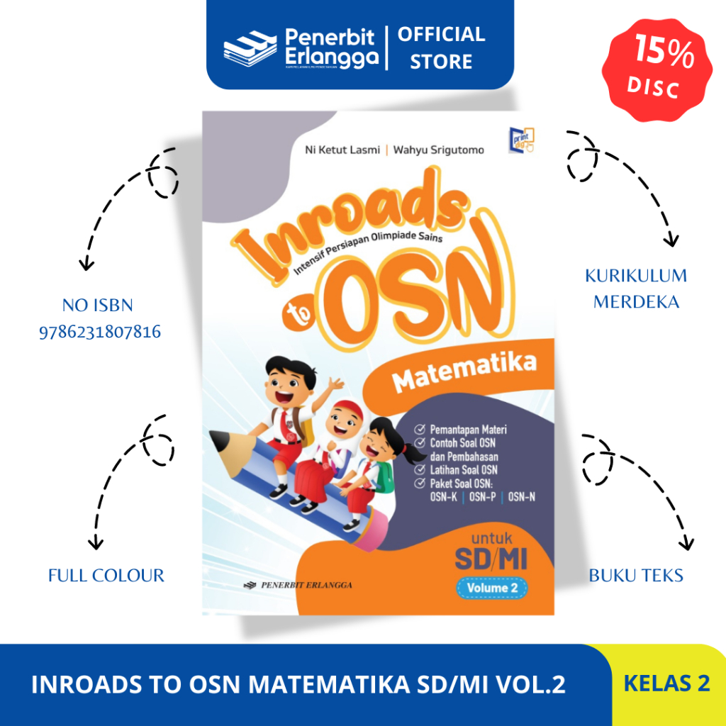 [Erlangga Official] Buku Olimpiade Matematika: Inroads To Osn Matematika Sd/Mi Vol 2