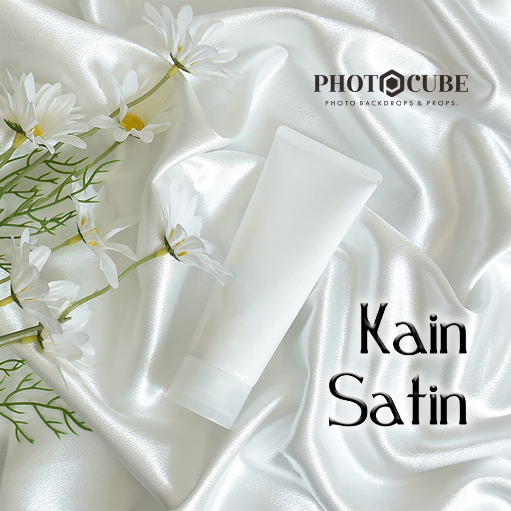 Kain Backdrop Polos Putih Satin Kain Background Aesthetic Foto Studio putih korea properti foto baju