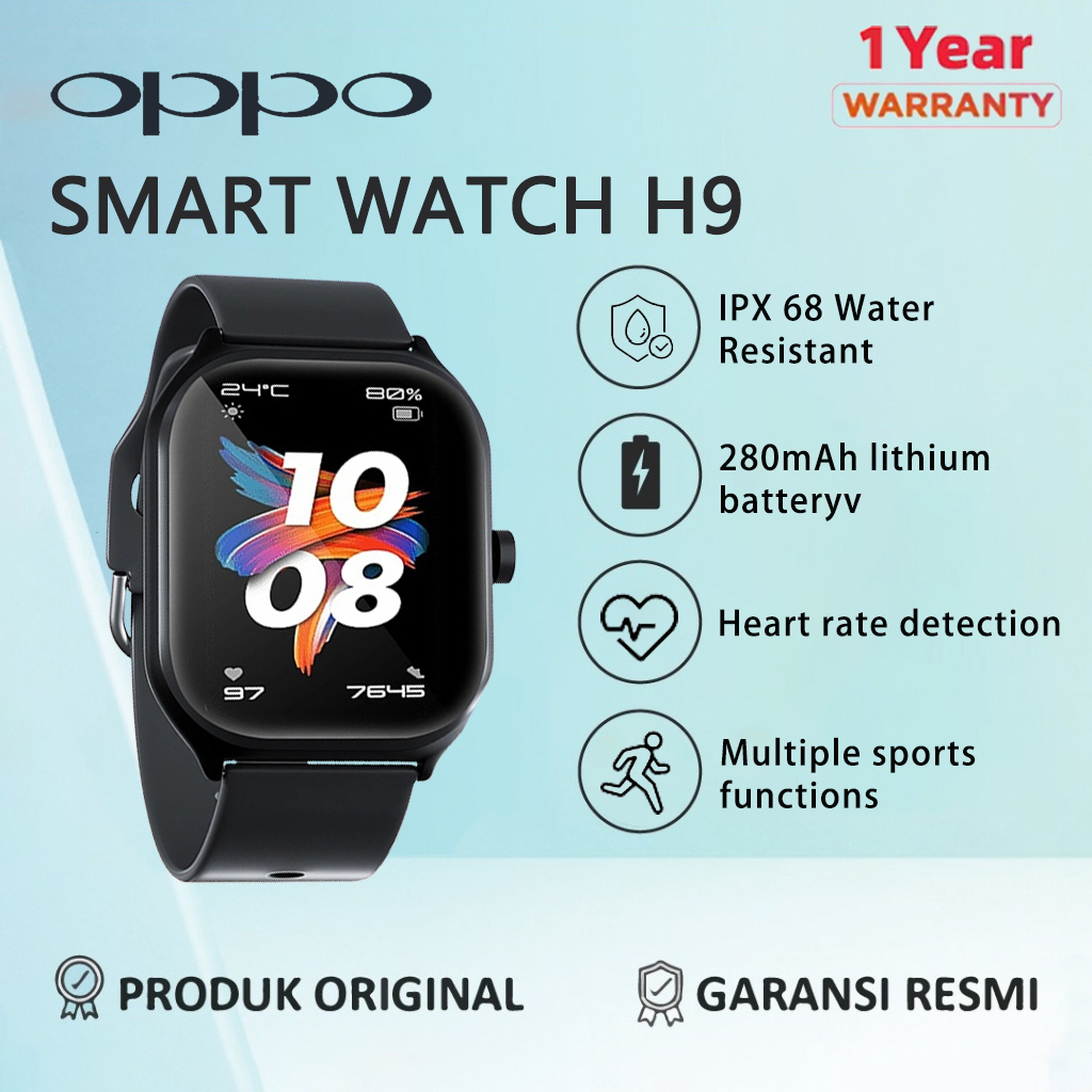 [COD] ORI OPPO Smartwatch H9 2.01 inch Full Screen GPS NFC Waterproof Bluetooth Call Jam Smartwatch 