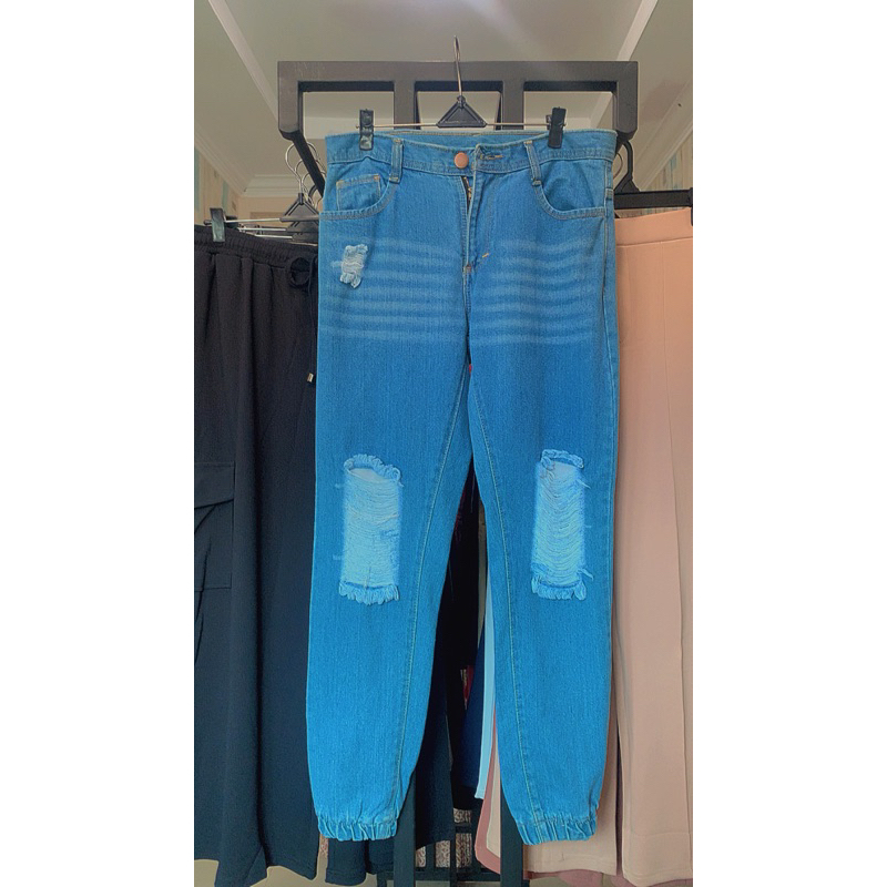 JOGGER SOBEK JEANS // JOGGER WANITA