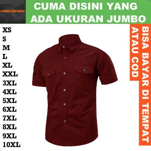 5XL 4XL 3XL XXL XL L M S XS 10XL 9XL 8XL 7XL 6XL T SHIRT Kemeja Pria Hem Cowok Dua 2 Kantong Saku Ju