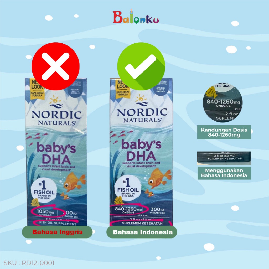 Nordic Naturals Baby DHA 2oz Vitamin Minyak Ikan Bayi