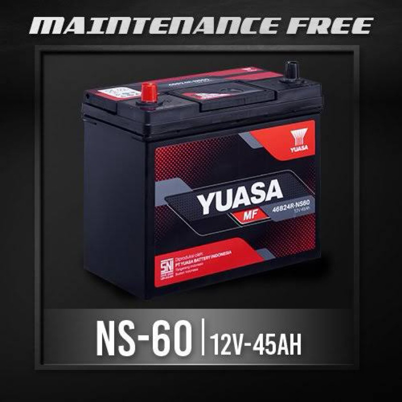 AKI YUASA NS60 MF | Aki Kering (UPGRADE) Mobil Toyota Avanza, Rush, Xenia, Terios, Mirage, dll