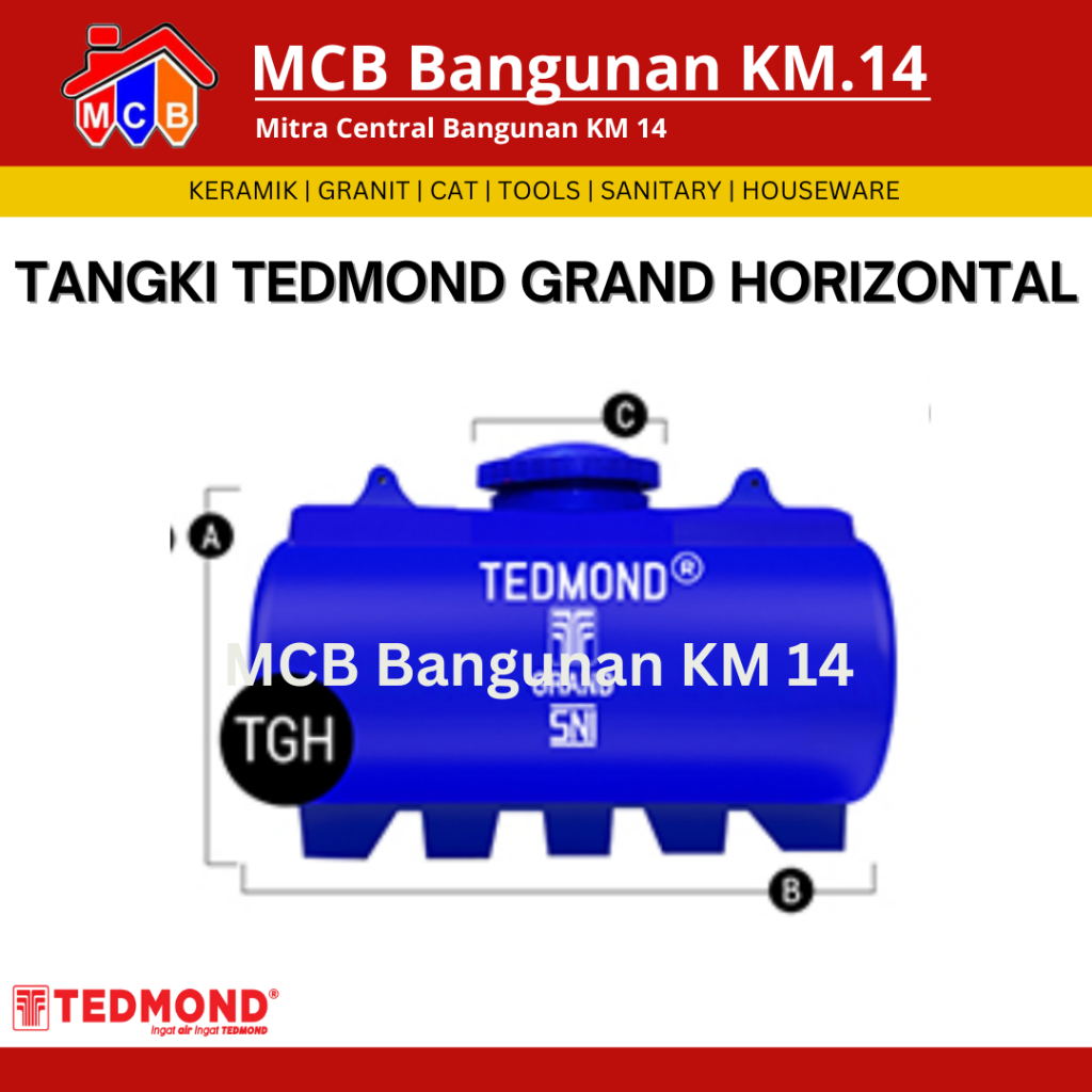 TANGKI AIR TEDMOND HORZONTAL / TANDON AIR / TOREN AIR  TANGKI AIR TEDMOND GRAND HORIZONTAL - FREE ON