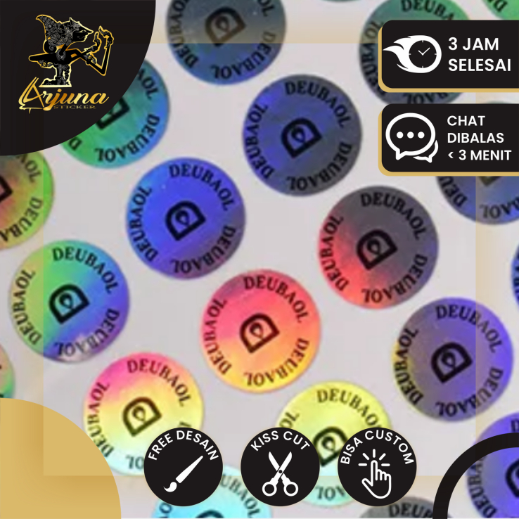 

SBH 2-5 Cetak Stiker Logo Hologram Custom Sticker Olshop Waterproof