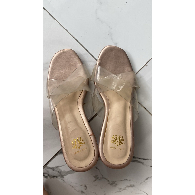 Preloved Sandal Heels Kaca Mika Local.id Transparant Heel Wanita Kondangan 36