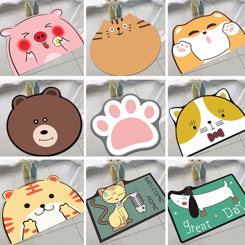 Keset Kaki Anti Slip Karakter Aesthetic Home Dekor Estetik Lap Kaki Lucu Ukuran 40x60cm Keset Kamar 