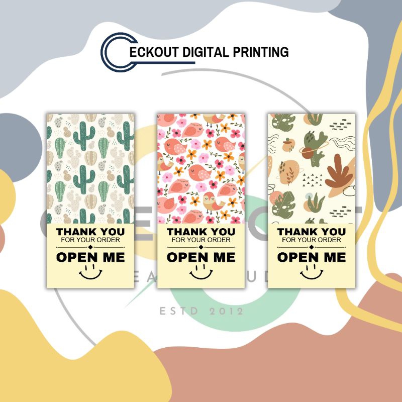 

Stiker Segel Kemasan Box Paket / Stiker Kotak Hampers Open Me