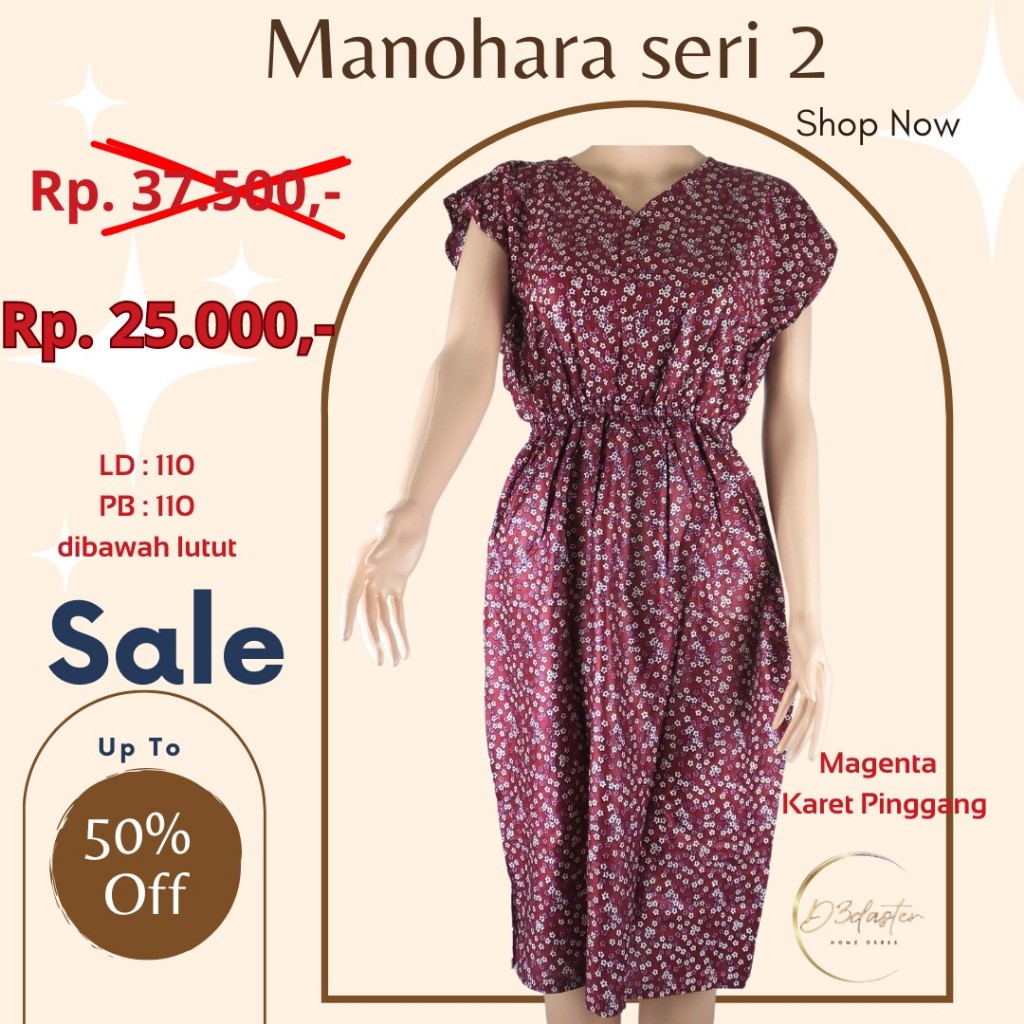 D3daster Daster Manohara remaja rayon adem tidak panas kerut Pinggang dibawah lutut kekinian terbaru