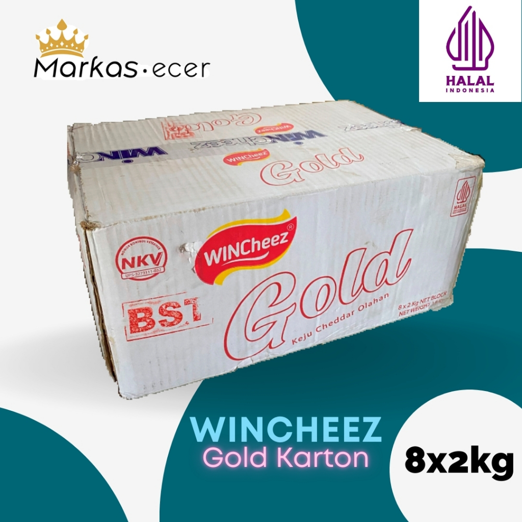 

WinCheez Gold Keju Cheddar 2kg Balok Murah Olahan Keju Karton