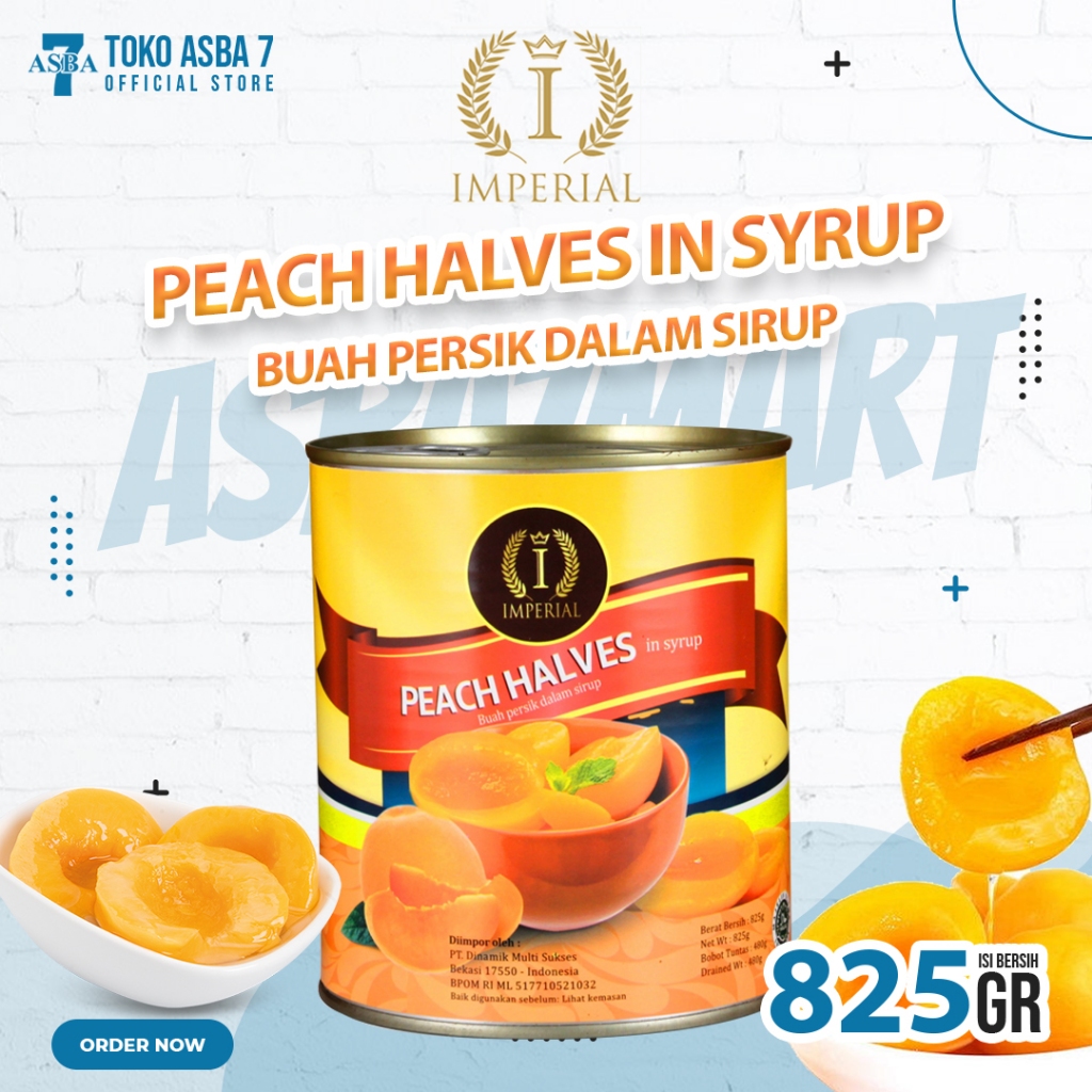 

IMPERIAL PEACH HALVES IN SYRUP 825GR