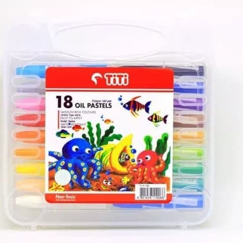 

TiTi 18 Oil Pastels TI-P-18S / Crayon Titi 18 Warna / Krayon Minyak Titi 18 Warna / Oil Pastel Titi 18S