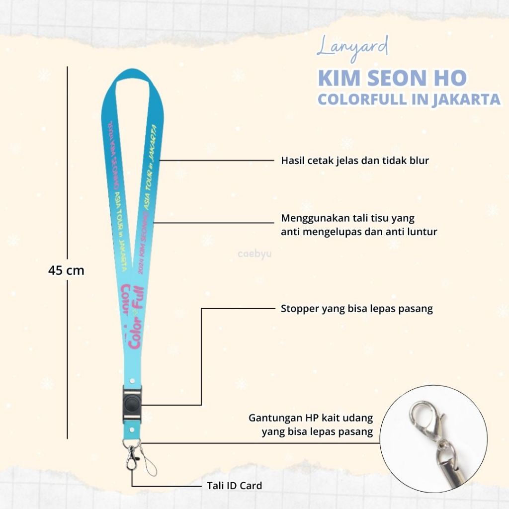 

READY STOCK Lanyard Kim SeonHo Color Full in Jakarta Fanmeeting 2024 JKT kim seon ho Fanmeet Fan Meeting Tali Gantungan HP PC ID Card Cahol Card Holder