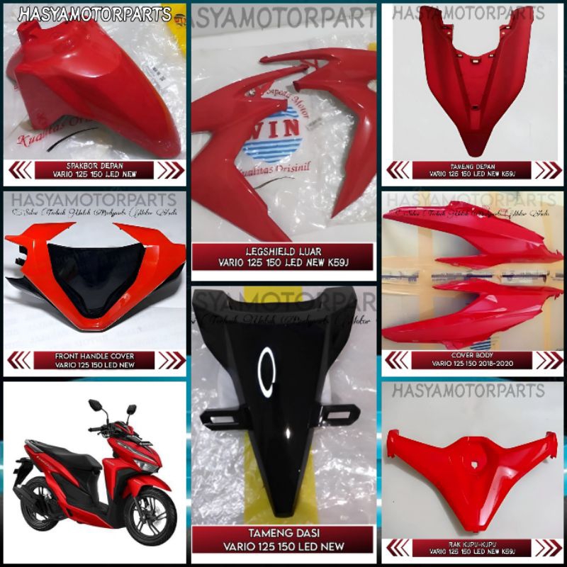 Paket Full Body Halus Vario 125 150 Led New 2018-2020 K59J Merah Hitam Putih Doff Merk Win